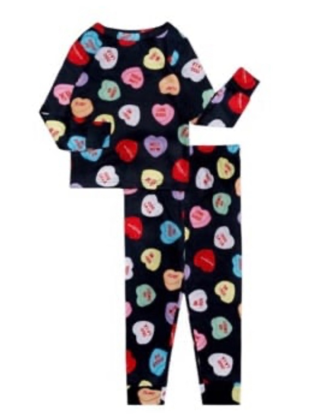 Girls 4T Valentines Candy Hearts Pajamas